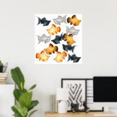 バルーンモリズトロピカルフィッシュプリント ポスター (ホームオフィス)