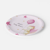 バルーンライトピンクの女の子ベビーシャワー付きドラゴン ペーパープレート (アングル)