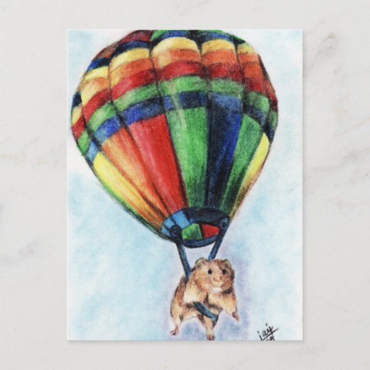 バルーンライド(ハムスター)はがき ポストカード (正面)