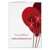 バルーンライフコーチハッピーバースデーギフト証明書 (正面)