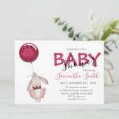 バルーンラビットボーイ赤ちゃんシャワー 案内状 (スタンド正面)