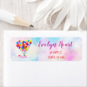 バルーンラブガーリーハートクラウドピンク赤カスタム ラベル (インサイチュ)