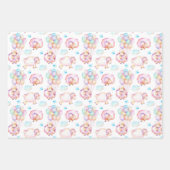 バルーンラブスとバニーラビットパステル ラッピングペーパーシート (正面)