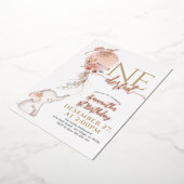 バルーンリトル恋しく思オネダーフル少女1st誕生日 箔招待状 (回転した状態)