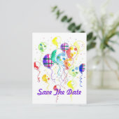 バルーンレインボー祝パーティー紙吹雪 案内ポストカード (スタンド正面)