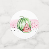 バルーンレターメロンファースト誕生日写真 コンフェッティ (スモール正面)