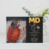 バルーンレターMDカドゥセウス聴診器の卒業 案内状 (スタンド正面)