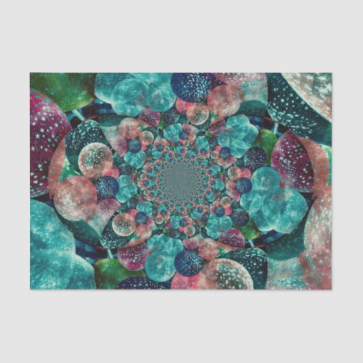 バルーンヴィンテージアンティークターコイズティール（緑がかった色）ブルーレトロ 薄葉紙 (正面)