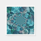 バルーンヴィンテージアンティークターコイズティール（緑がかった色）レトロアート スタンダードカクテルナプキン (正面)