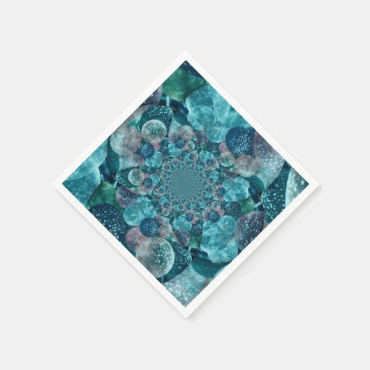 バルーンヴィンテージアンティークターコイズティール（緑がかった色）レトロアート スタンダードカクテルナプキン (角)