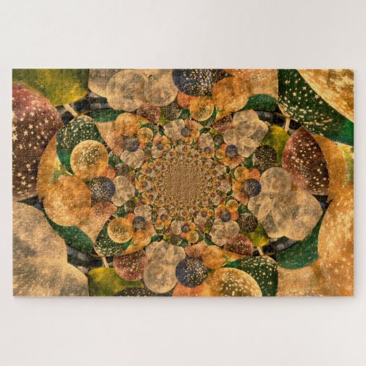 バルーンヴィンテージアンティーク金ゴールド紫抽象芸術おもしろい ジグソーパズル (横)