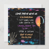 バルーン不気味を保持するピエロハローウィンパーティ (裏面)