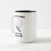 バルーン中国のルックアップおよびスマイル ツートーンマグカップ (正面左)