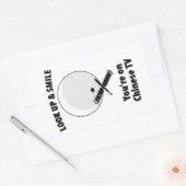 バルーン中国のルックアップおよびスマイル 長方形シール (封筒)