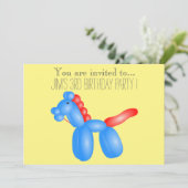 バルーン乳児または幼児の子供の誕生日パーティー 招待状 (スタンド正面)