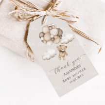 バルーン付きかわいいクマありがとうギフトラベル