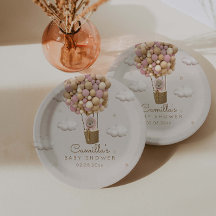 バルーン付きかわいいクマ女の子ベビーシャワー