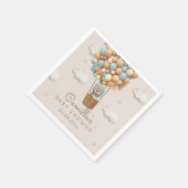 バルーン付きかわいいクマ男の子のシャワー スタンダードカクテルナプキン (角)