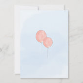 バルーン付きかわいいクマ赤ちゃんシャワー招待 招待状 (裏面)