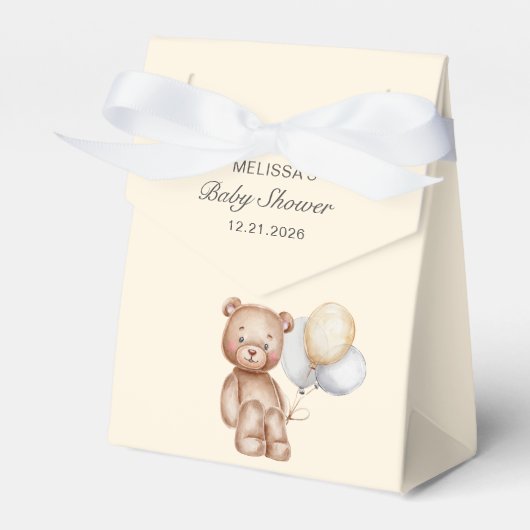 バルーン付きかわいいクマ赤ちゃんシャワー フェイバーボックス (正面サイド)