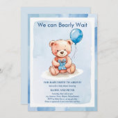 バルーン付きかわいいテディベア 招待状 (正面/裏面)