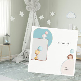 バルーン付きかわいい動物ベイビーシャワー スタンダードカクテルナプキン