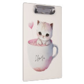 バルーン付きかわいい子猫ハート クリップボード (右)
