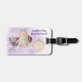 バルーン付きの可愛い女の子ゾウ、カスタマイズ ラゲッジタグ (正面横)