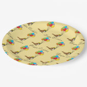 バルーン付きカワイカートカートスパロー誕生日 ペーパープレート (アングル)