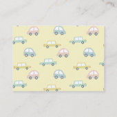バルーン付きカーイエローベビーシャワーアドバイス エンクロージャーカード (裏面)