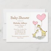 バルーン付きギラフェベビーシャワー招待状 招待状 (正面)