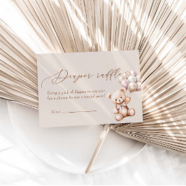 バルーン付きクマ赤ちゃんシャワーおむつラッフル エンクロージャーカード