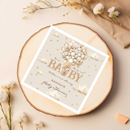 バルーン付きクマBohoニュートラル赤ちゃんシャワー スタンダードカクテルナプキン