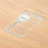 バルーン付きスペイン語洗礼アクリル招待状 アクリル招待状 (レイダウン)