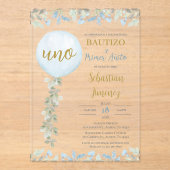 バルーン付きスペイン語洗礼アクリル招待状 アクリル招待状 (正面)