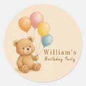 バルーン付きテディクラシックベアRound Sti ラウンドシール (正面)
