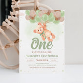 バルーン付きテディベアボーイベア誕生日 招待状