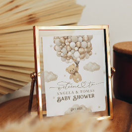 バルーン付きテディベア歓迎ベビーシャワー ポスター