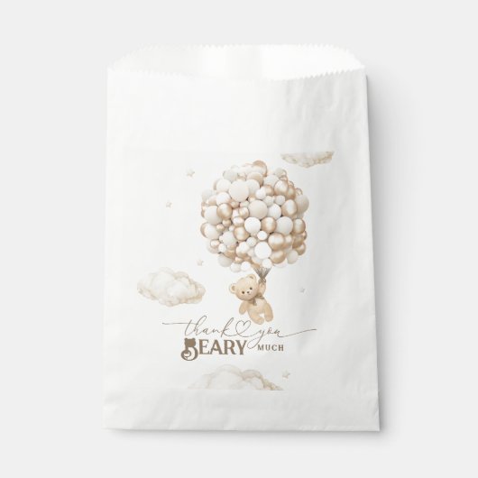 バルーン付きテディベア赤ちゃんシャワーが多く必要 フェイバーバッグ (正面)