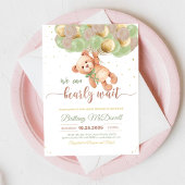 バルーン付きテディベア赤ちゃんシャワーベア 招待状