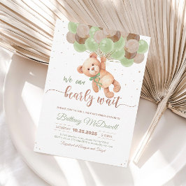 バルーン付きテディベア赤ちゃんシャワーベア 招待状