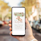 バルーン付きテディベア赤ちゃんシャワーベア 招待状