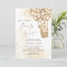 バルーン付きテディベア赤ちゃんシャワー招待状