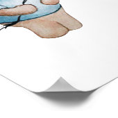 バルーン付きテディベア赤ちゃんシャワー歓迎 ポスター (角)