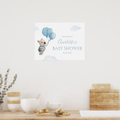 バルーン付きテディベア赤ちゃんシャワー歓迎 ポスター (キッチン)