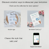 バルーン付きテディベア赤スペインのちゃんシャワー白 アクリル招待状