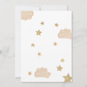 バルーン付きテディベア金ゴールドニュートラルベビーシャワー 招待状 (裏面)