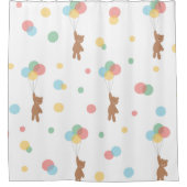 バルーン付きテディベア シャワーカーテン (正面)