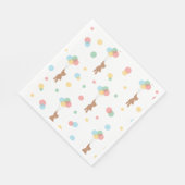 バルーン付きテディベア スタンダードランチョンナプキン (角)