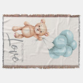 バルーン付きテディベア スローブランケット (正面)